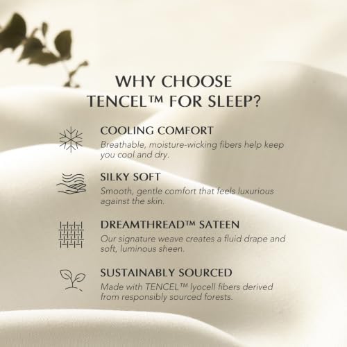 EverGrace Tencel™ Sheet Set, Breathable & Cooling, Ivory White - Image 4