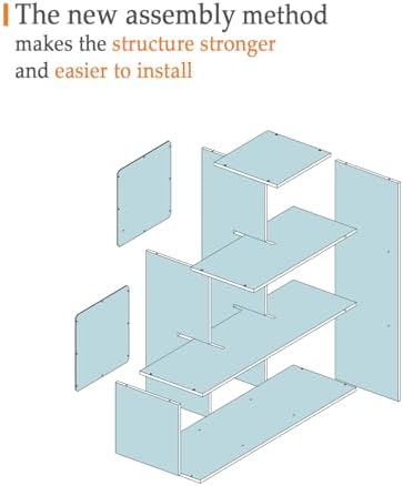 OSCHF Ladder Cube Storage Bookcase, 6-Cube Corner Shelf - Image 7