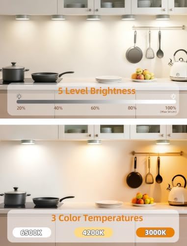 10-PACK Led Puck lights Closet Lights Motion Sensor Cabinet Lights Grey - Image 2