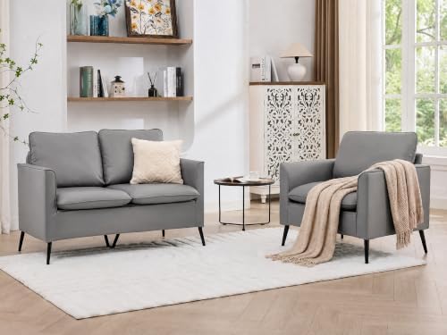 TYBOATLE Leather Loveseat Sofa and Accent Chair Set by TYBOATLE