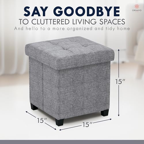 Ornavo Home Square Cube Storage Ottoman - Image 2