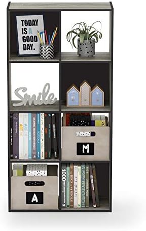 Furinno Pelli Cubic Storage Cabinet, French Oak Grey/Black - Image 4