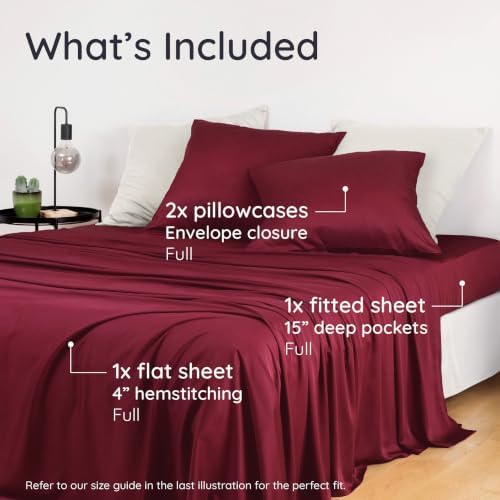 Bambaw 100% Viscose Derived from Bamboo Sheets Full Size Set – 4pcs Set of Full - Image 2