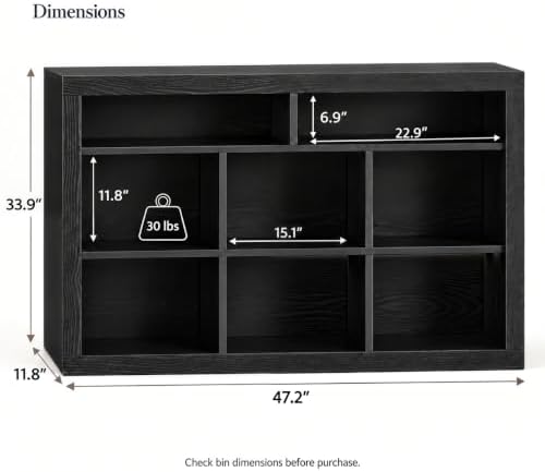 IRONCK Book Shelf with 8 Cube Storage Organizer, 47.2" W x 33.9" H - Image 3