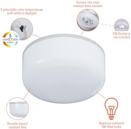HALO Spin Light 6 in Flush Mount LED Screw-in Ceiling Light Fixture - Image 3