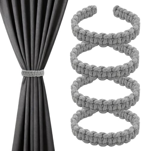 4 Pack Braided Curtain Tieback Elegant Boho Rustic Drapes Holdback by Unknown