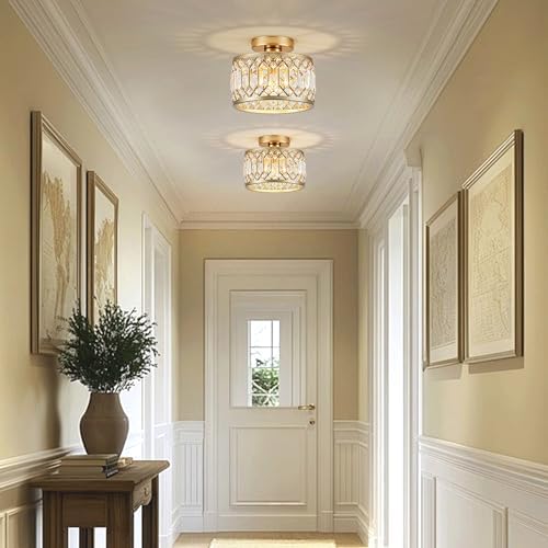 9 Inch Crystal Ceiling Light, Small Flush Mount Chandelier, Modern Light Fixture - Image 4