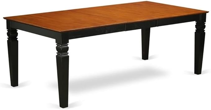 East West Furniture LGAN7-BCH-LC 7 Piece Dining Room Table Set Consist of a Rectangle Wooden Table with Butterfly Leaf and 6 Faux Leather Kitchen Dining Chairs, 42x84 Inch, Black & Cherry