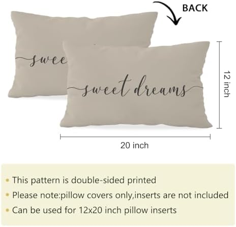 HONLUNG Sweet Dreams Throw Pillow Covers, Bed Decorative Pillows Covers - Image 5