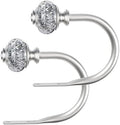 USFOOK Silver Curtain Holdbacks, Decorative Drapery Tiebacks, 2 Pack/1 Pair by USFOOK