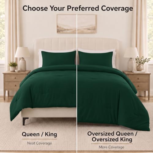 CozyLux Twin Comforter Set, 2 Pieces Down Alternative Bedding Emerald Green - Image 6