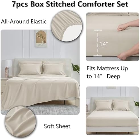 CozyLux Full Size Comforter Sets, 7-Piece Bed in a Bag - Image 5