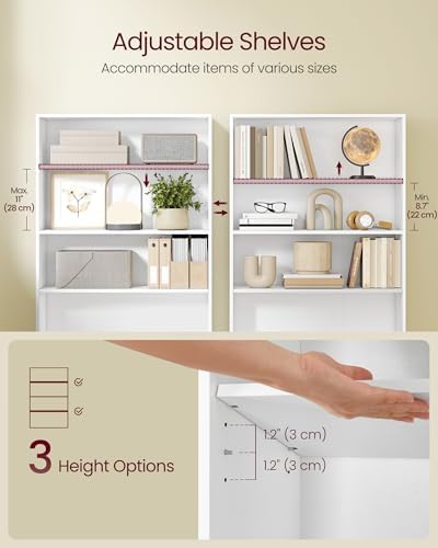 VASAGLE 4-Tier Bookshelf, Storage Organizer, 31.5 x 9.4 x 42.5 Inches - Image 4