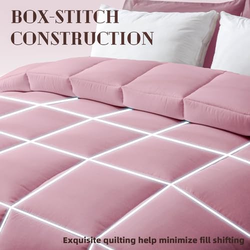 DOWNCOOL Comforters King Size, Light Pink Duvet Insert, Lightweight Quilt - Image 4