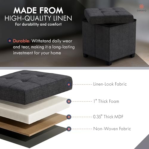 Ornavo Home Square Cube Storage Ottoman - Image 3