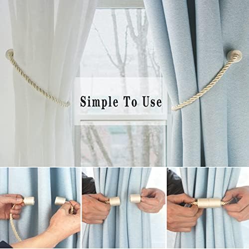 Magnetic Curtain Tiebacks Decorative Holdbacks Rope Tie Back Drapes Hangtty - Image 3