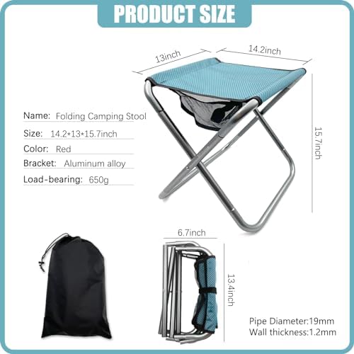16 Inch Tall Portable Folding Camping Stool - Image 3