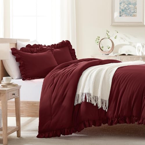 Andency Burgundy Comforter Set Full Size - Image 5