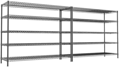 REIBII 55.5" W Storage Shelves 3200LBS Wire Shelving Unit 5 Tier Metal Shelving by REIBII