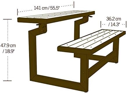 LIFETIME 60054 Convertible Bench / Table, Faux Wood Construction - Image 3