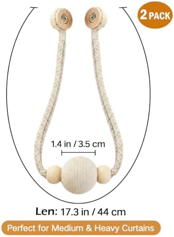 2 Pack Magnetic Curtain Tiebacks, Minimalist Curtain Holdbacks - Image 3