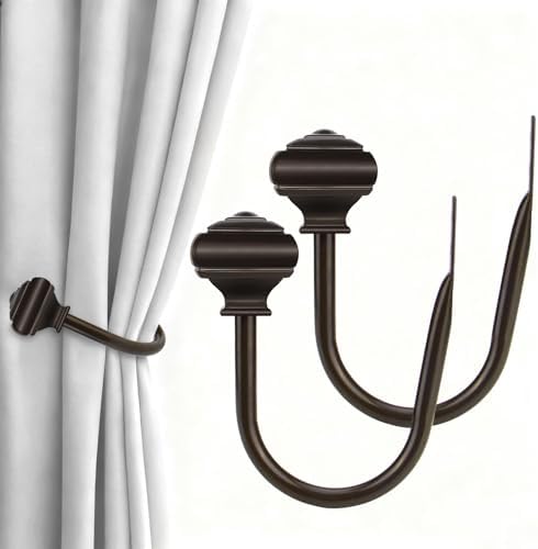Bronze Curtain Holdbacks, Decorative Drapery Tiebacks, 2 Pack/1 Pair by USFOOK