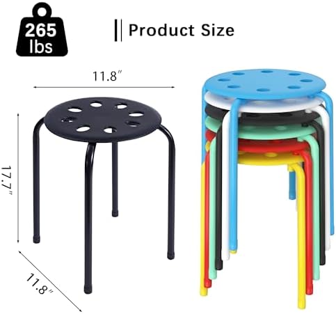 VECELO 6-Piece Stacking Stools for Classroom - Image 3