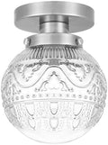 Semi Flush Mount Ceiling Light Fixtures, Vintage Globe Glass Ceiling Light by Daunton