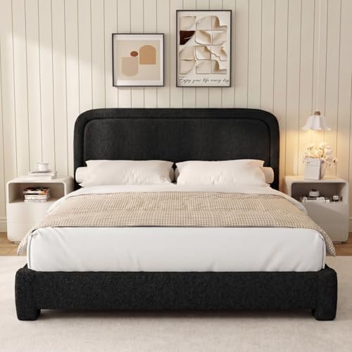 WEUP Queen Size Boucle Bed Frame, Upholstered Cloud Bed Frame - Image 3