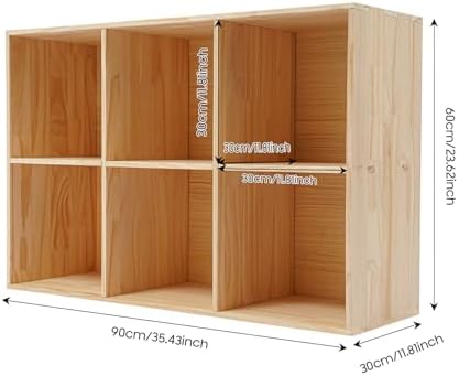Cashewnuts 6 Cube Storage Organizer Solid Wood Storage Shelf Bookshelf - Image 2