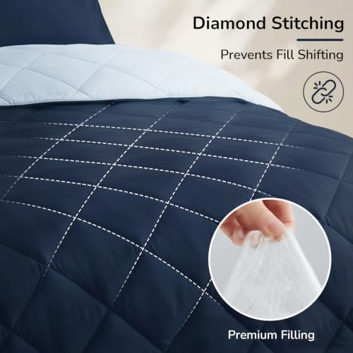 downluxe Twin Comforter Set Soft Reversible 2 Pieces - Image 5