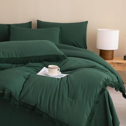 Andency Oversized King Comforter Set, 7 Pieces Emerald Green Bedding - Image 2