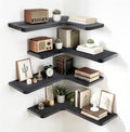 Solid Wood Corner Floating Shelves by ABSWHLM