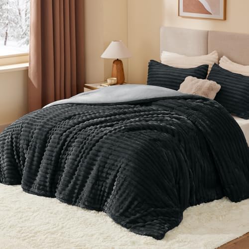BEDELITE Fleece California King Comforter Set, Fluffy Bed Set - Image 2