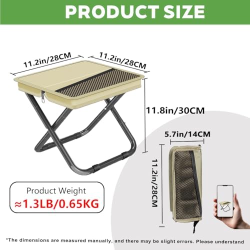 Portable Travel Camping Stool, Handbag Foldable Mini Chair - Image 2