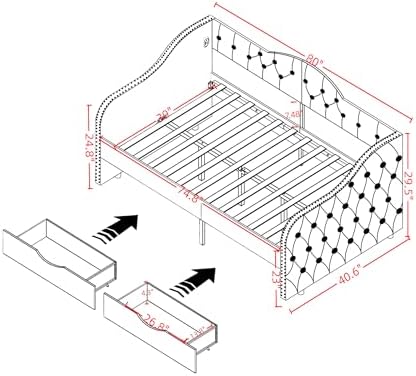 Harper & Bright Designs Upholstered Daybed - Image 2