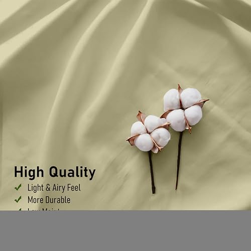 RUVANTI 100% Cotton Twin Sheets, Percale Weave Twin Sheet Set, Sage Green - Image 5