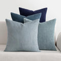 MIULEE Soft Corduroy Decorative Throw Pillow Covers Blue Navy Series 22x22 by MIULEE