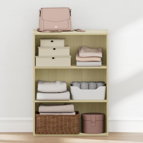 Furinno PASIR 3-Tier Closet Organizer, Open Shelf, Steam Beech - Image 7