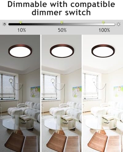 hepside 2PACK Flush Mount LED Ceiling Light Fixture Oil Rubbed Bronze, 12Inch - Image 2