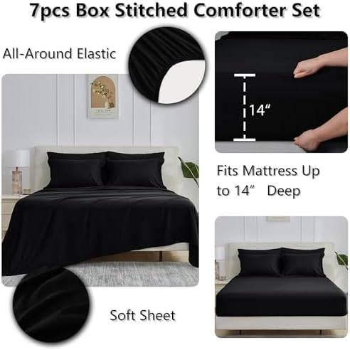 CozyLux Full Size Comforter Sets, 7-Piece Bed in a Bag - Image 5