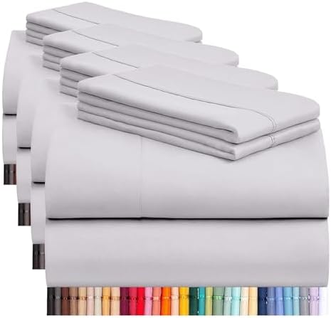 LuxClub 4 PC Sheet Set Bed Sheets Deep Pockets 16" Eco Friendly Wrinkle Free by LuxClub