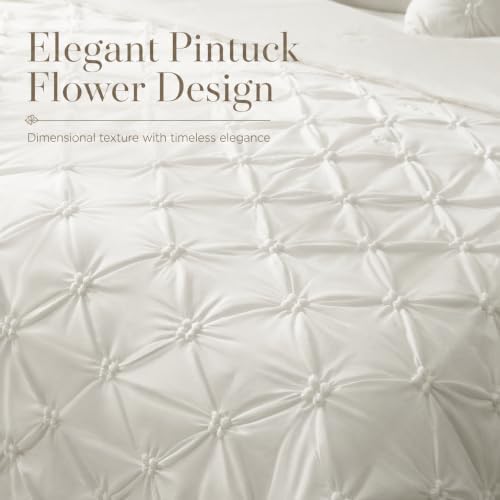 Amélie Home Pintuck Comforter for Hot Sleepers, Pearl White - Image 2