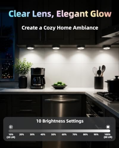 HOLKPOILOT Puck Lights with Remote, 2000mAh Battery Operated Rechargeable Under - Image 5