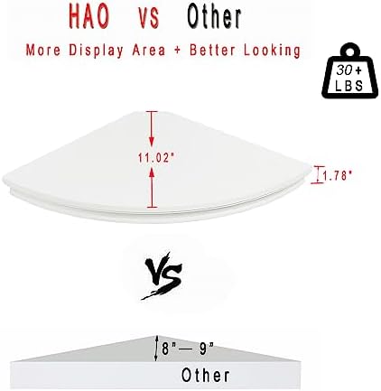 HAO Floating Corner Shelf Invisible Wall Mounted Shelves Radial Shape Cable - Image 2