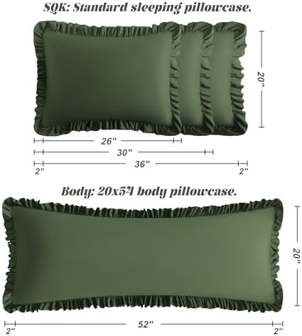 BEDSUM Queen Ruffled Pillow Shams - Image 3