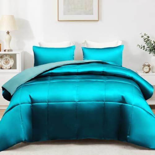 Whale Flotilla Reversible Fluffy Satin Twin Comforter Set by WHALEFLOTILLA