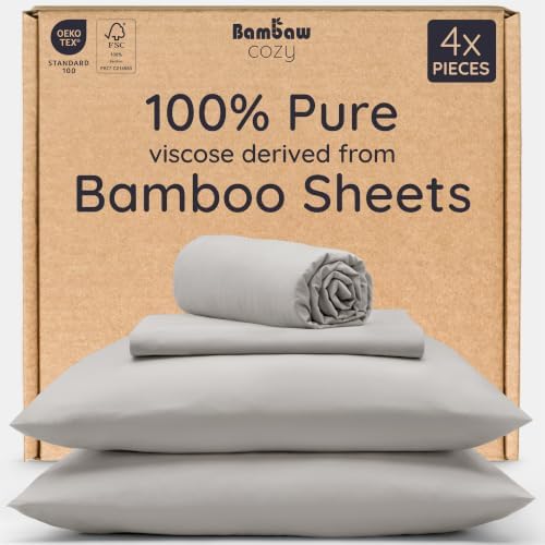 Bambaw California King Sheet Set 4pcs – 100% Viscose Derived from Bamboo Deep by Bambaw