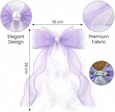 Lavender Purple Organza Bow Curtain Tiebacks 6-Pack, Curtain Holdbacks - Image 6