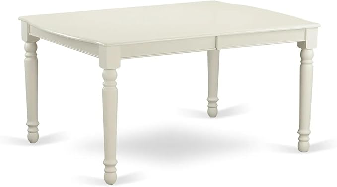East West Furniture DODA9-LWH-22 9 Piece Kitchen Set Consists of a Rectangle Dining Table with Butterfly Leaf and 8 Polyester Fabric Padded Chairs, Linen White